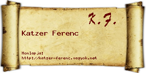 Katzer Ferenc névjegykártya