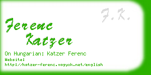 ferenc katzer business card